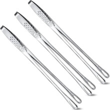 3 stuks 28 cm Koreaanse BBQ-tang, roestvrijstalen keukentang, grilltang voor kookpot, yakiniku-tang.
