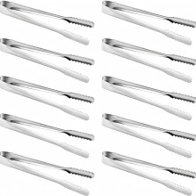 10 stuks roestvrijstalen ijs- en suikertangetjes, mini-serveertangetjes, kleine tangetjes voor snoep, brood, cake, in de keuken, voor b