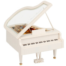 Witte pianomuziekdoos, mini piano tafeldecoratie, pianomuziekdoosjes voor een bruiloft