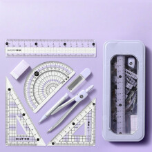 Geodriehoek en passer set, geometrie sets voor middelbare schoolbenodigdheden, roze, schattige wiskundeset, wiskundeset voor kinderen o