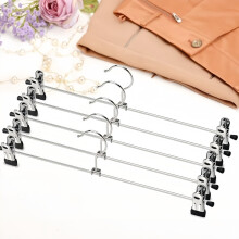 Juego de 10 perchas de metal cromado Amber Home de 40 cm para pantalones, faldas y calcetines.