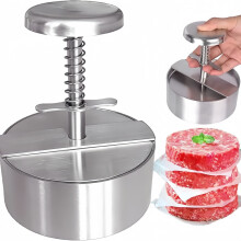 Plancha de acero inoxidable para hacer hamburguesas, ideal para el hogar, la oficina, exteriores y viajes.