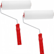 Paquete de 2 rodillos autonivelantes con púas de 230 mm con dientes de 15 mm, herramientas para compuestos autonivelantes de pisos, rod