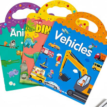 Libros de pegatinas, 3 juegos de pegatinas reutilizables, pegatinas de animales, coches y dinosaurios, material de alta calidad, gran d