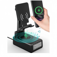 Regalos de cumpleaños para hombres y mujeres, altavoz Bluetooth con cargador inalámbrico y soporte para teléfono, regalos para él.