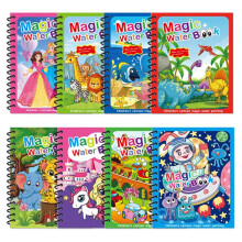 Libros mágicos para colorear con agua, 8 libros reutilizables para pintar con agua con 8 bolígrafos de agua, libros mágicos para colore