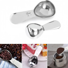 Juego de 2 cucharas medidoras de acero inoxidable para café espresso, granos de café, café molido y té (1 cucharada).
