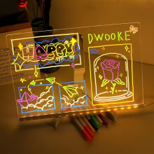 Πίνακας μηνυμάτων LED με 7 χρώματα, ακρυλικός πίνακας στεγνού σβήματος, φωτιζ