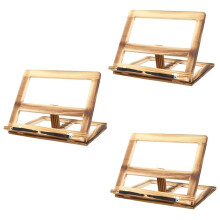 3X Support Pliable de Livre de Recette, ÉTagèRe en Bois de Lecture de Cadre, Support de Support de Comprimé de PC