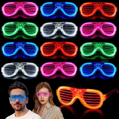 12 τεμάχια γυαλιά LED είδη πάρτι γυαλιά πάρτι φωτιζόμενα γυαλιά για γενέθλι