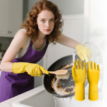 Assorted Multi Latex Cleaning Rubber Gloves for Dishwashing, Kitchen, Bathroom, High Quality Material, Long Lasting Durability, Ea