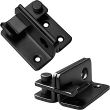 pezzi di lucchetti a scatto in acciaio inox nero opaco per porte in legno, armadietti e cucce per animali domestici, 45 mm x 42 mm