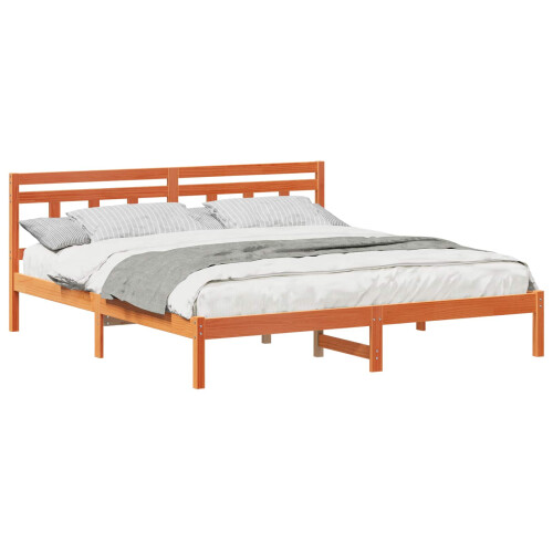 VidaXL vidaXL Bed Frame Brown 200 x 200 cm Solid Pine Wood 1