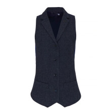 (L, Navy) Premier Womens/Ladies Herringbone Waistcoat