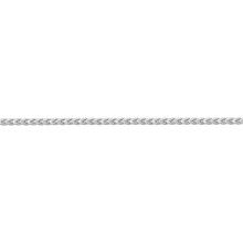 (22) Jewelco London Unisex Rhodium Plated Sterling Silver Square 3D Curb Franco 2.5mm Chain Necklace - ACN022A