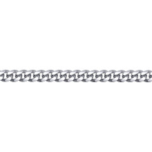 (26) Jewelco London Men's Rhodium Plated Sterling Silver Domed Curb Cuban 5mm Chain Necklace - ACN021B