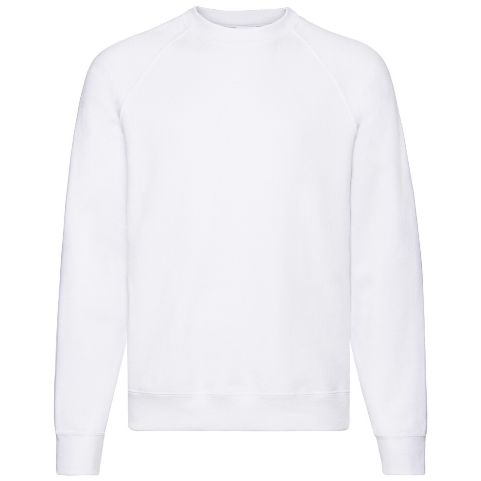 Fruit Of The Loom (Xl, White) Mens Classic Heather Raglan Sweatshirt