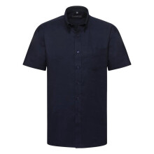 (18inch, Bright Navy) Russell Collection Mens Short Sleeve Easy Care Oxford Shirt