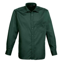 (17in, Bottle Green) Premier Mens Poplin Long-Sleeved Shirt