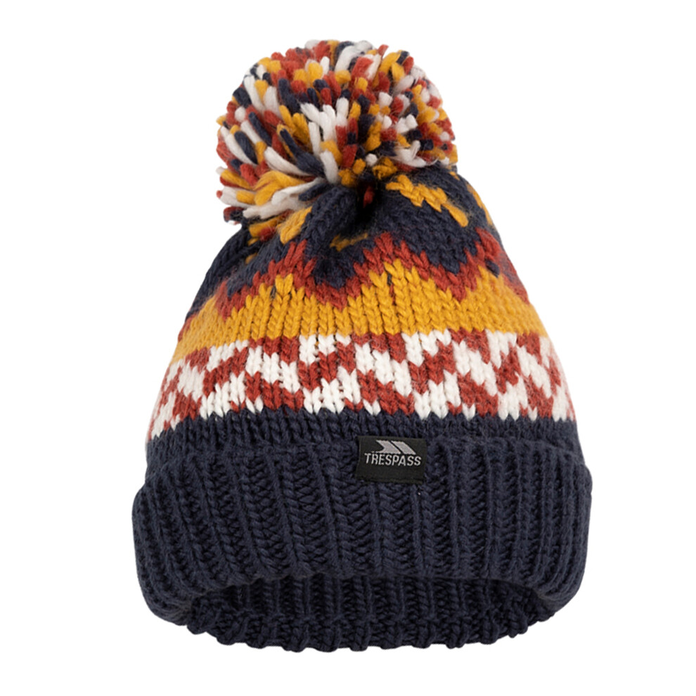 Trespass (5-7 Years, Navy/Honeybee) Childrens/Kids Twiglet Chunky Knit Fleece Lined Hat