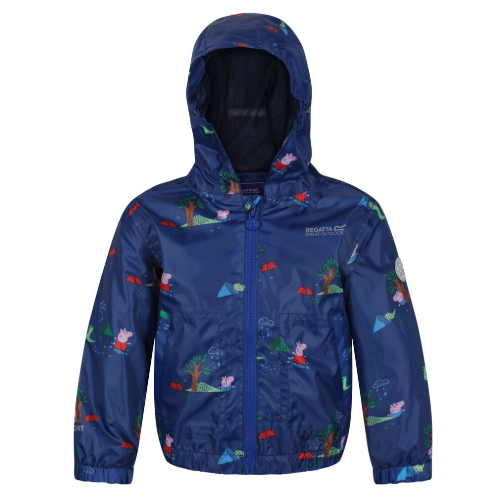 Regatta Unisex Kids Blue Kids Muddy Puddle Peppa Pig Hooded Waterproof Jacket - Royal - Royal - 4-5 Years - 100% Polyester - Image 2