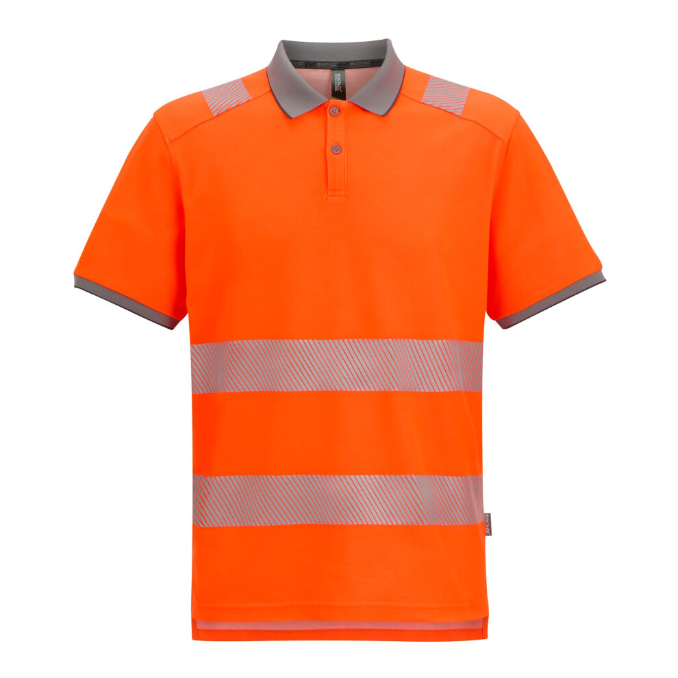 Regatta (M, Orange) Unisex Adult Polycotton Hi-Vis Polo Shirt