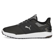 (UK 12, Black/Silver) Puma Golf Mens IGNITE ELEVATE Spikeless Comfort Waterproof Golf Shoes
