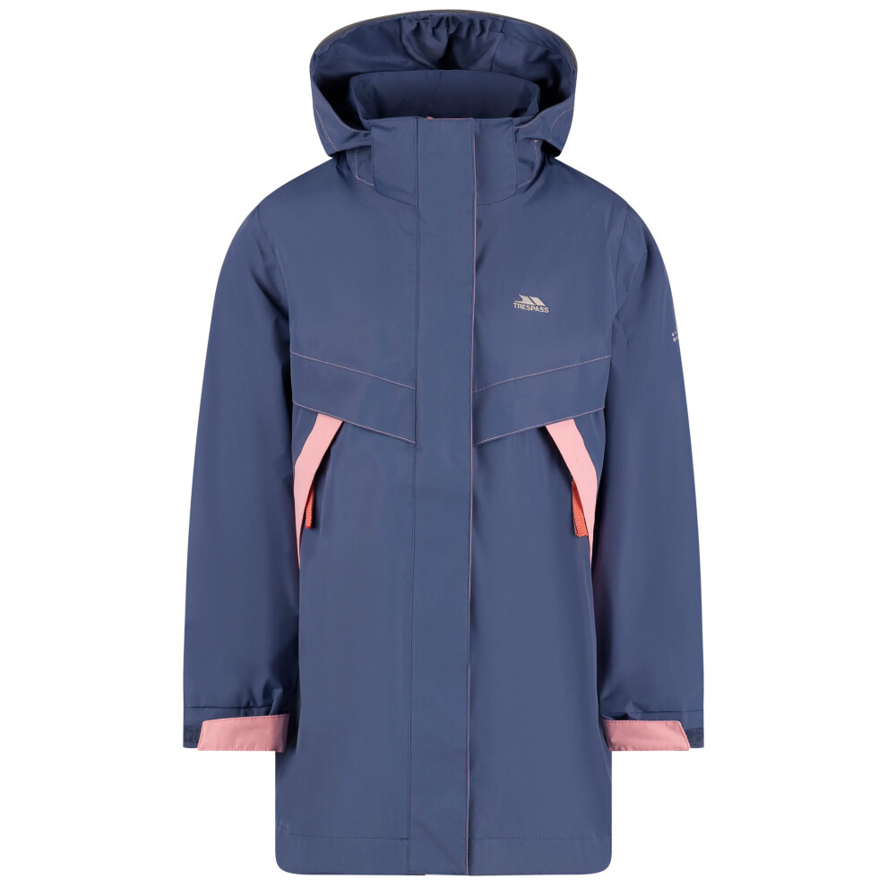 Trespass (7-8 Years, Bluestone) Girls Bronia Waterproof Jacket