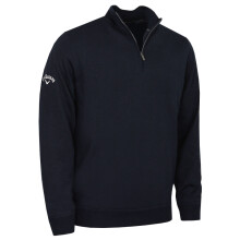 (M, Navy Blue) Callaway Mens 1/4 Zip Blended Merino Thermal Opti-Dri Golf Sweater