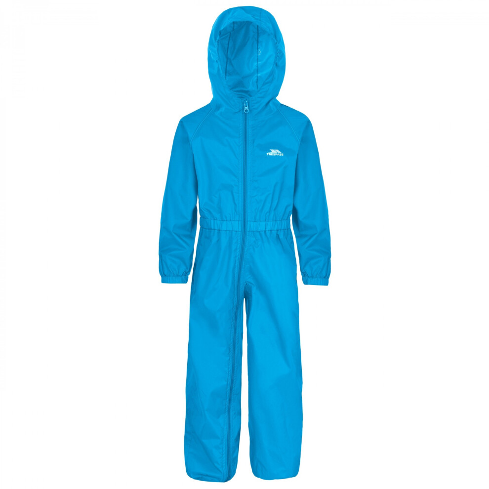 Trespass (6-12 Months, Blue) Babies Button Rain Suit
