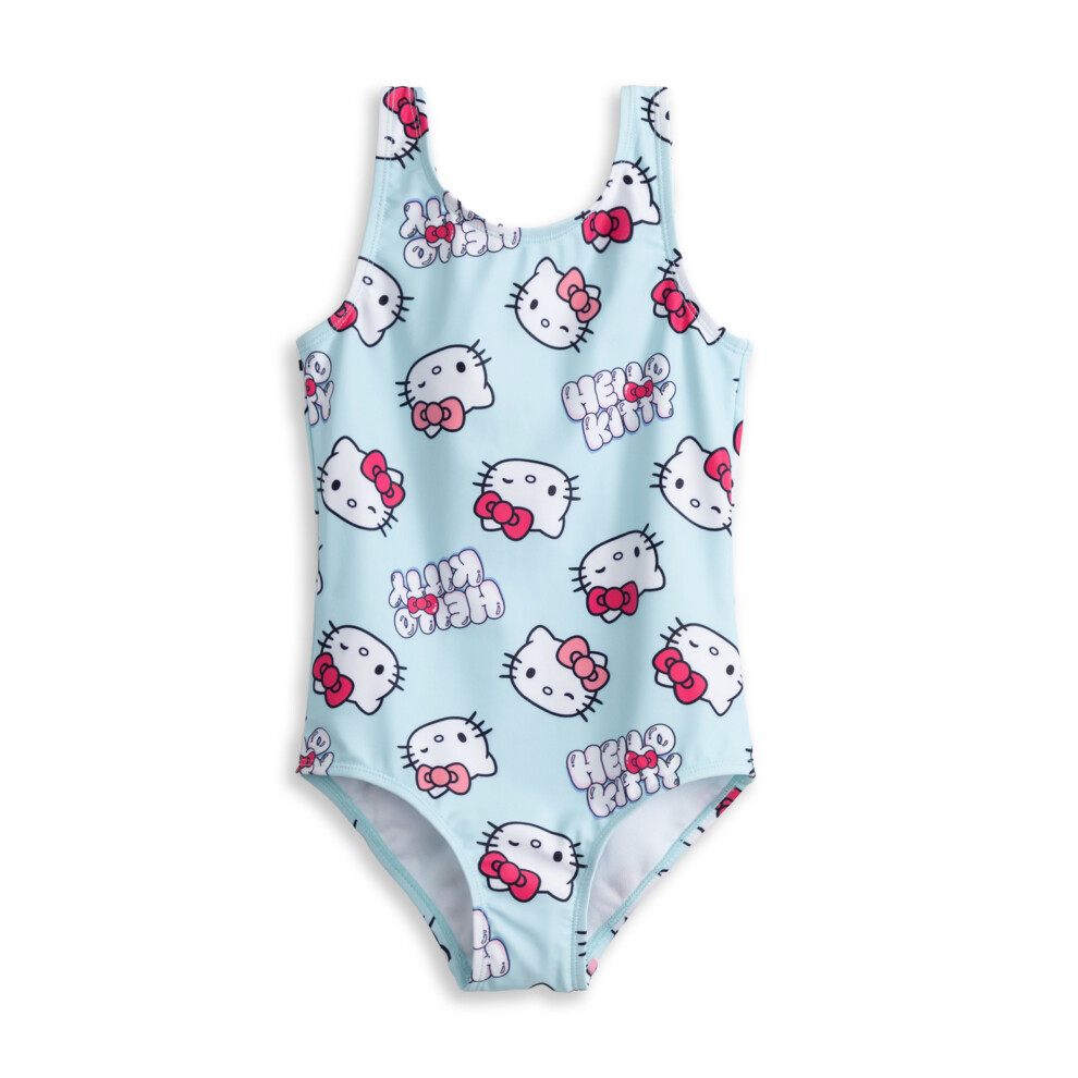 Hello Kitty (9-10 Years) 1 Piece Swimming Costume (Girls Blue)