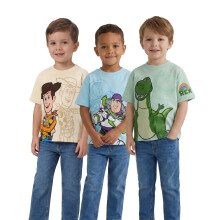 (4-5 Years) Disney Toy Story Multi-Pack of 3 Short-Sleeved T-Shirts (Boys Multicoloured)