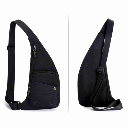 Sport Brusttasche Schwarz Verstellbarer Gurt 1