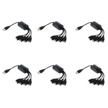6X 1 Mâle à 4 Femelles USB HUB Splitter Extend Cable USB 2.0 Extension Data Cable Power Adapter Socket Converter