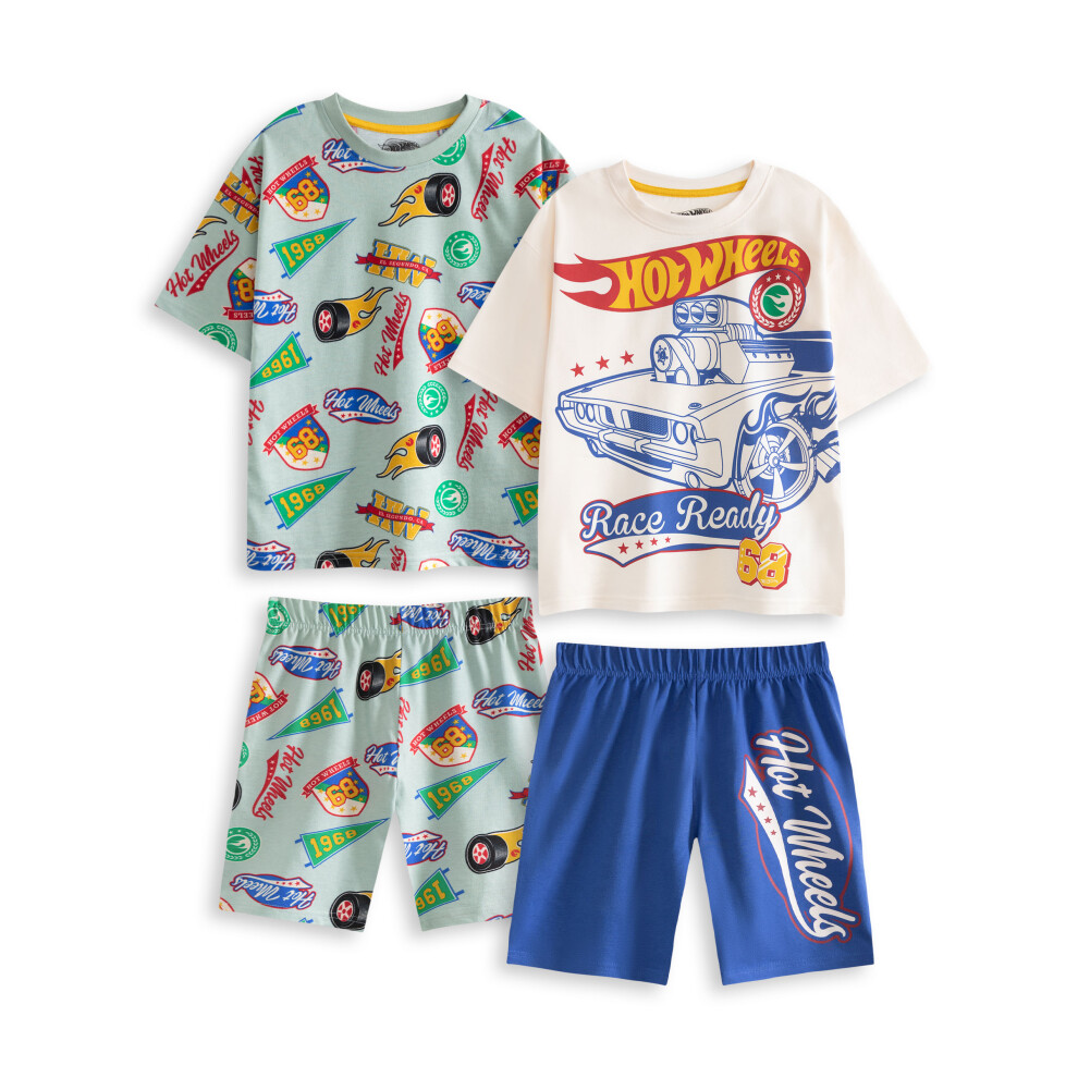 Hot Wheels (7-8 Years) Multi-Pack Of 2 Short Sleeve Short Leg Pyjama Set (Boys Multicoloured)