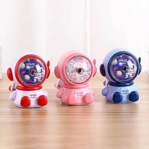 Astronaut Cartoon Pencil Sharpener, with Crank and Container, Adjustable for Childrens Office Classroom Adjustable 2