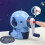 Astronaut Cartoon Pencil Sharpener, with Crank and Container, Adjustable for Childrens Office Classroom Adjustable 4