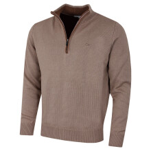 (XXXL, Mocha) Calvin Klein Mens 2026 Knit Cotton 1/2 Zip Golf CK Top Sweater