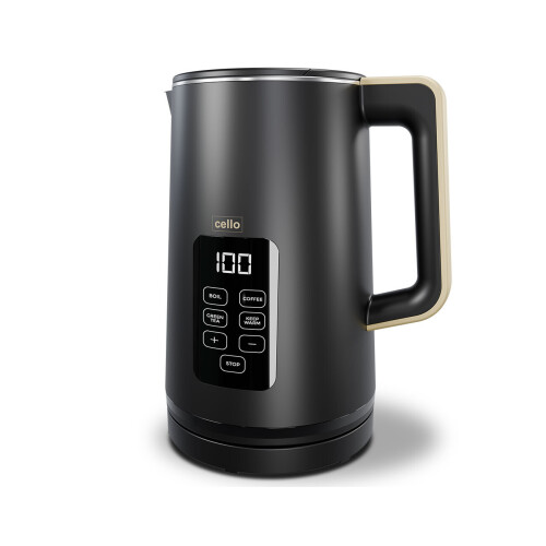 Cello CELLO-KE185-BK Digital Electric Kettle with Temperature Control 1.7L 3Kw Power 1