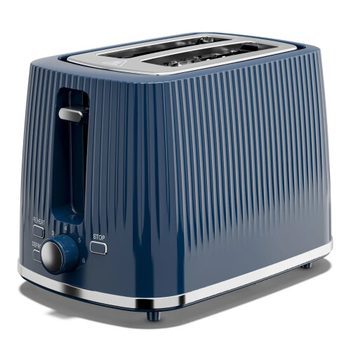 Cello Cello 2 Slice Toaster Extra Wide Slots 6 Levels 3 Function Textured Design BLUE 1