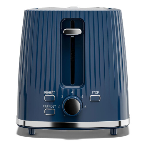 Cello Cello 2 Slice Toaster Extra Wide Slots 6 Levels 3 Function Textured Design BLUE 2