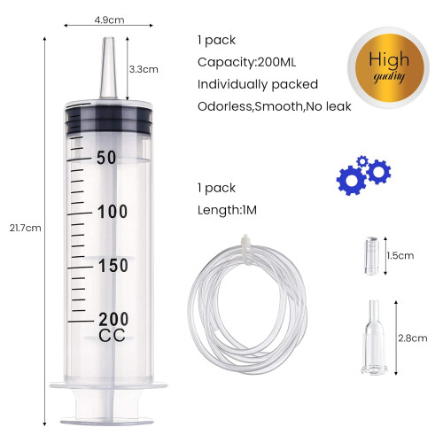 Seringue de mesure blanche avec tuyau 500 ml – doseur précis 1