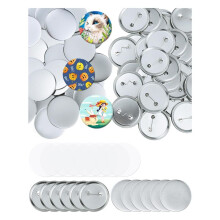 150 Pcs 2.28inch(58mm) Button Blanks Kit-DIY Supplies for Custom Pins, Includes Metal Shells, Pin Backs&Clear Film