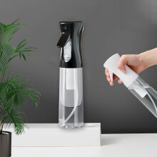 300 ml klar svart kontinuerlig sprayflaske for hårstyling, rengjøring, salonger, planter, kjæledyr, barberere