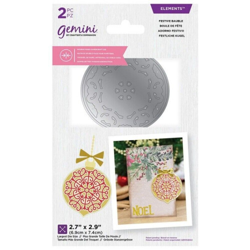 Gemini Double-Sided Layerable Topper and Image Die - Festive Bauble