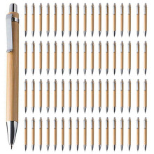 240-Delige Balpenset Bamboe Balpen Kantoor- en Schoolbenodigdheden Pennen en Schrijfbenodigdheden Geschenken, Zwarte Inkt
