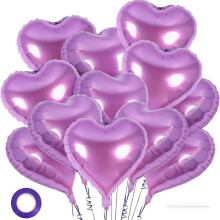 Fioletowy balon w kształcie serca, 12 fioletowych foliowych balonów w kształcie serca, 18-calowe metaliczne foliowe balony w kształcie