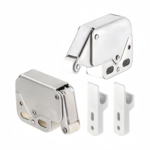 2 Pack Mini Latch Automatic Spring Catch Push to Open Touch Latches for Cabinet, Cupboard, Window Shed Doors for Unsprung Hinges