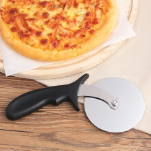 Pizzaskärare, Professionell Pizzaskärare, Rostfritt Stålblad och Plasthandtag med Ergonomisk Design, Svart