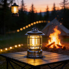 Lanternă de camping reîncărcabilă, lumini de camping LED retro cu variatoare rotative, lumină de cort Cob suspendată pentru camping